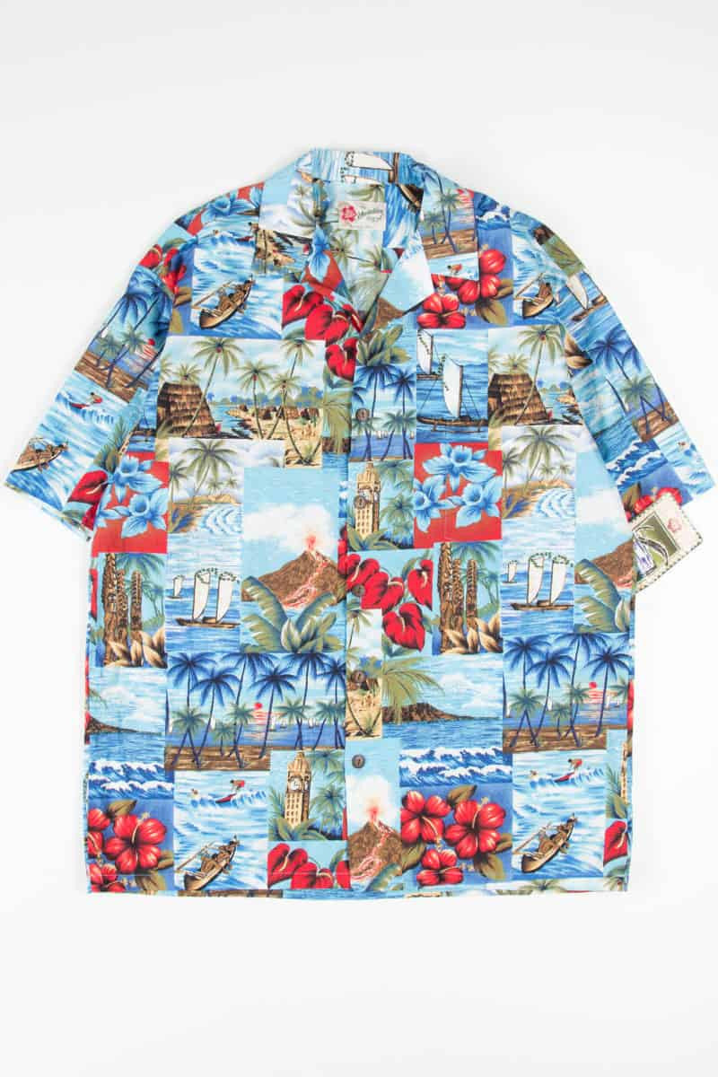 Island Life Collage Hawaiian Shirt