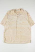 Peach Silk Tommy Bahama Striped Hawaiian Shirt