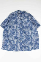 Blue Striped Palm Fronds Hawaiian Shirt