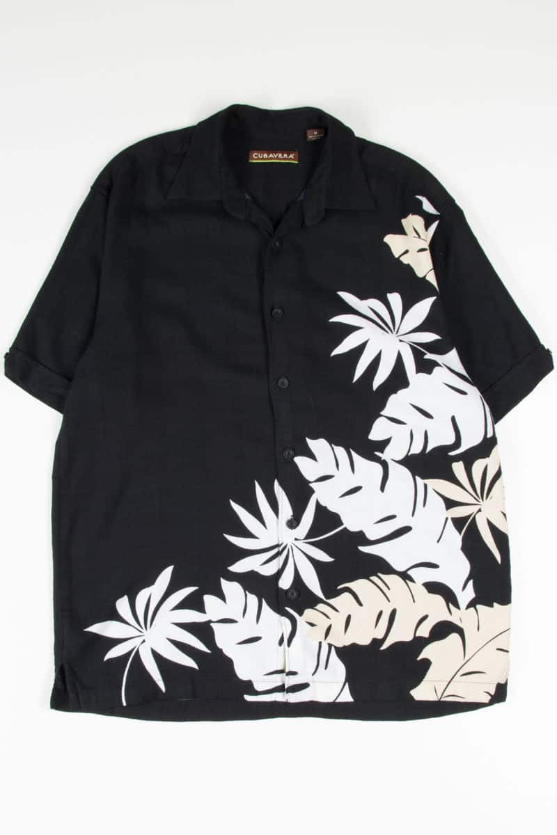 Black & White Leaves Hawaiian Shirt