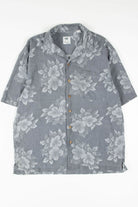 Grey Hibiscus Hawaiian Shirt