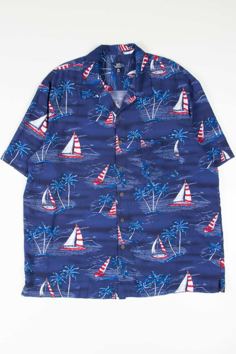 Blue Sailboat Hawaiian Shirt 2