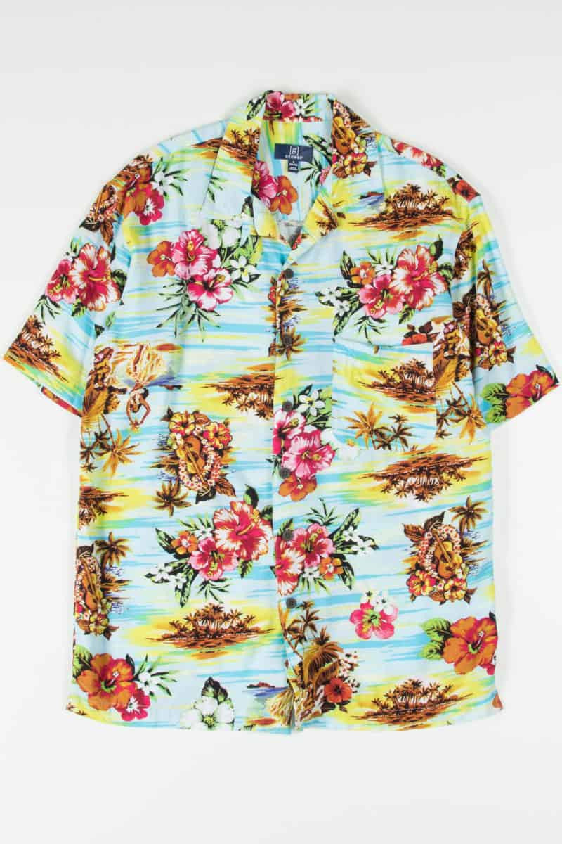 Blue Ukulele Hawaiian Shirt