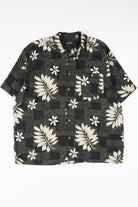 Black Tribal Leaf Pattern Hawaiian Shirt