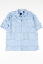 Blue Checkered Bamboo Hawaiian Shirt