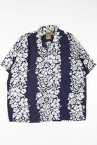 Navy Hibiscus Print Hawaiian Shirt 1795