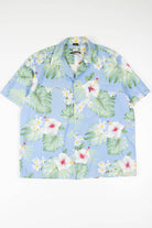 Vintage Blue Hibiscus Hawaiian Shirt 1796