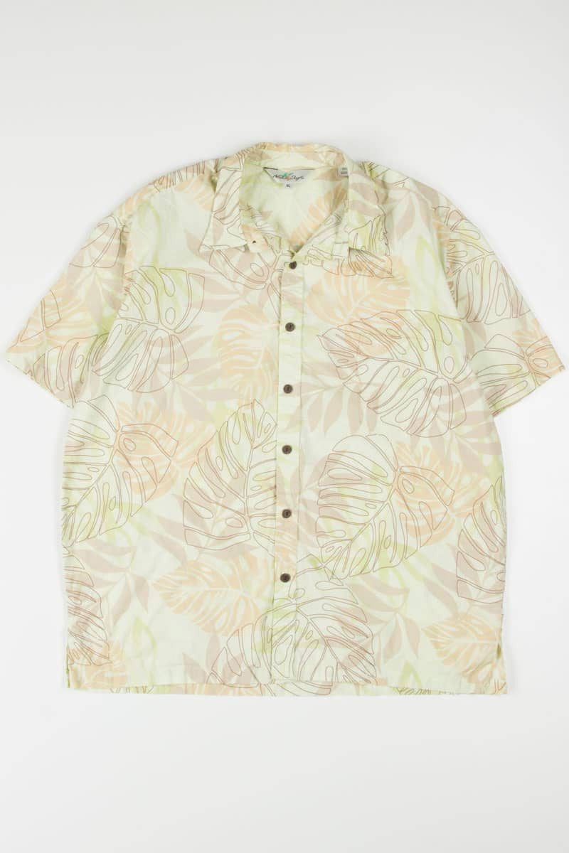 Pastel Green Monstera Leaves Hawaiian Shirt 1798