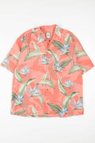 Pink Birds of Paradise Silk Hawaiian Shirt 1811