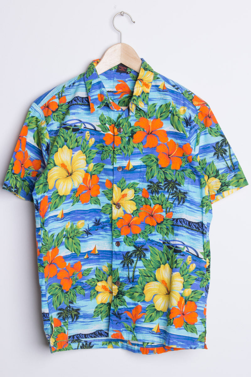 Colorful Flowers Vintage Hawaiian