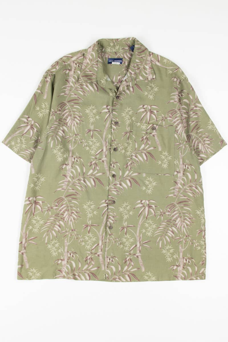Olive Bamboo Leaves Hawaiian Shirt 1835