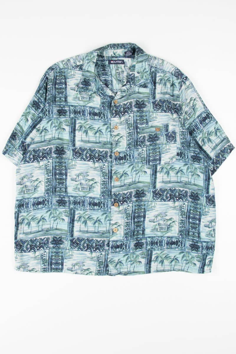 Bordered Pictures Hawaiian Shirt 1851