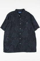 Black Leaffy Pattern Hawaiian Shirt 1864