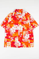 Retro Orange Hibiscus Hawaiian Shirt 1874