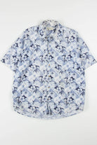 Blue Checkered Hibiscus Hawaiian Shirt 1902