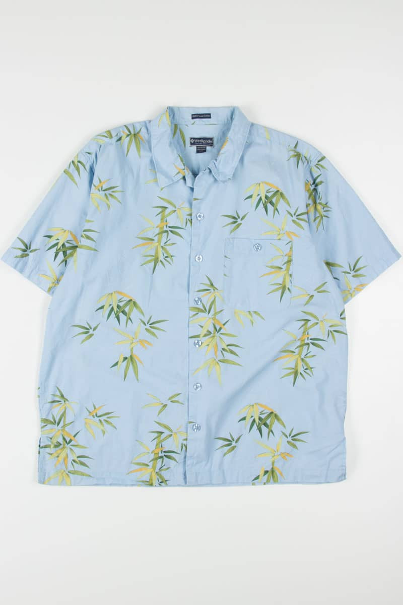Blue Bamboo Leaves Hawaiian Shirt 1905