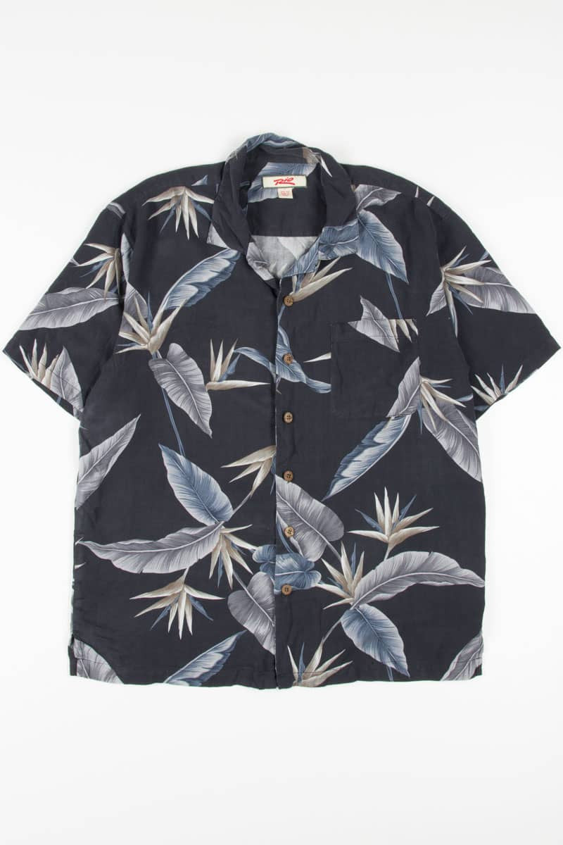 Grey Silk Bird of Paradise Hawaiian Shirt 1943