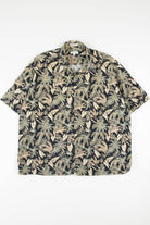 Black Leaf Print Hawaiian Shirt 1947