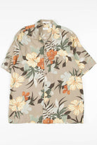Silk Blend Hibiscus Hawaiian Shirt 1953