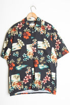 Black Floral Vintage Hawaiian