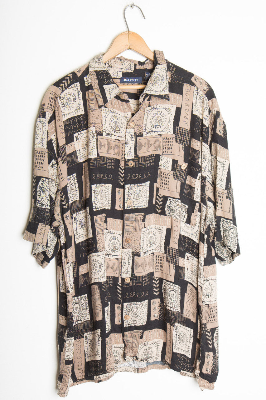 Black Abstract Vintage Hawaiian