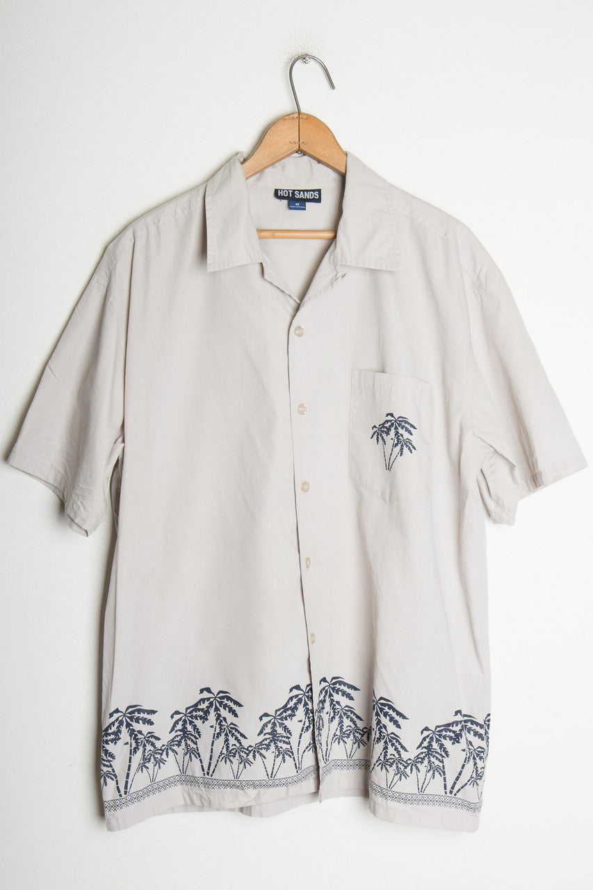 Tan Palm Tree Vintage Hawaiian