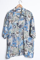 Blue and Green Flower Vintage Hawaiian