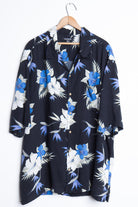 Black & Blue Flower Vintage Hawaiian