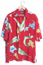Red Floral Vintage Hawaiian