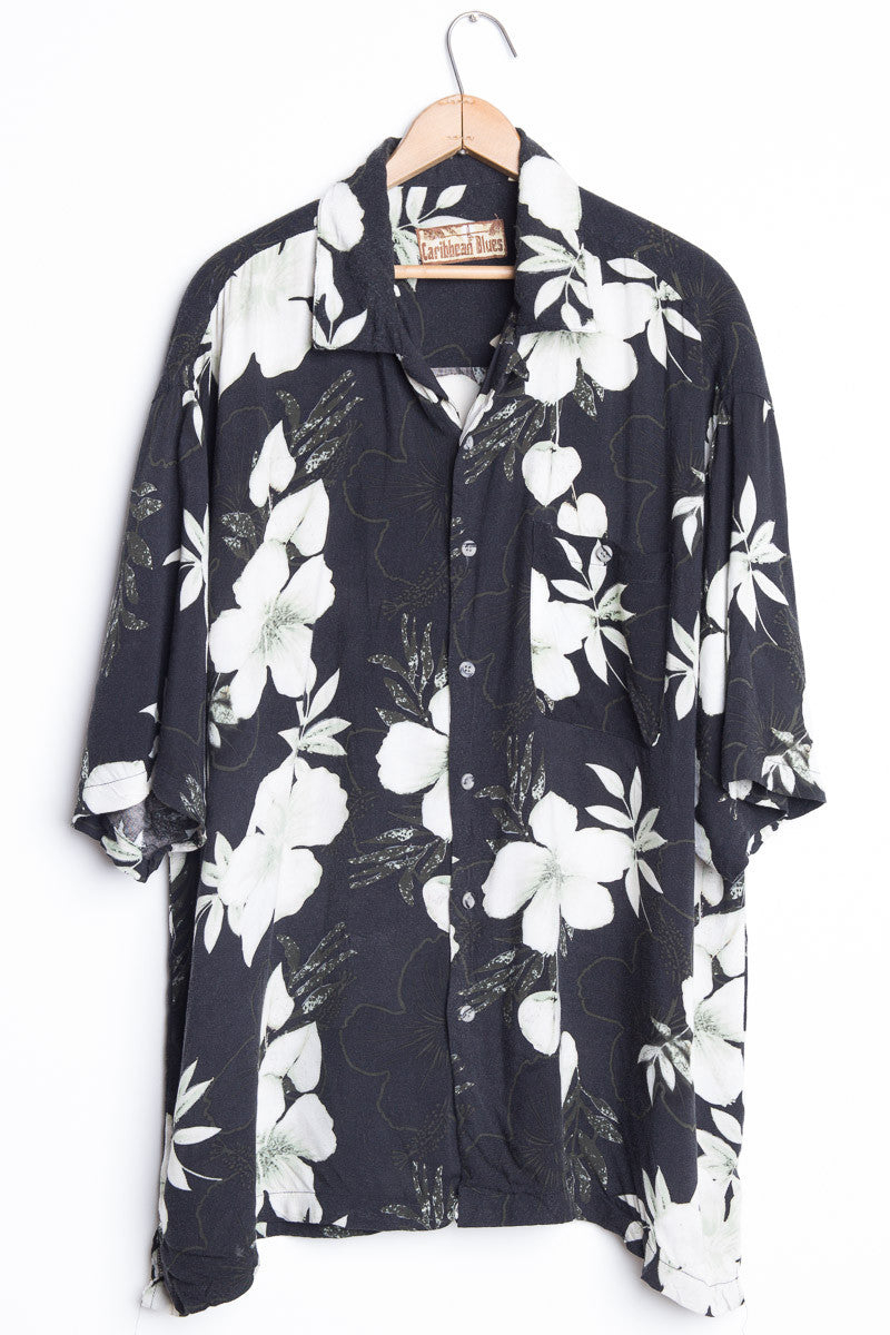 White & Black Vintage Hawaiian