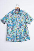 Blue Palm Tree Vintage Hawaiian