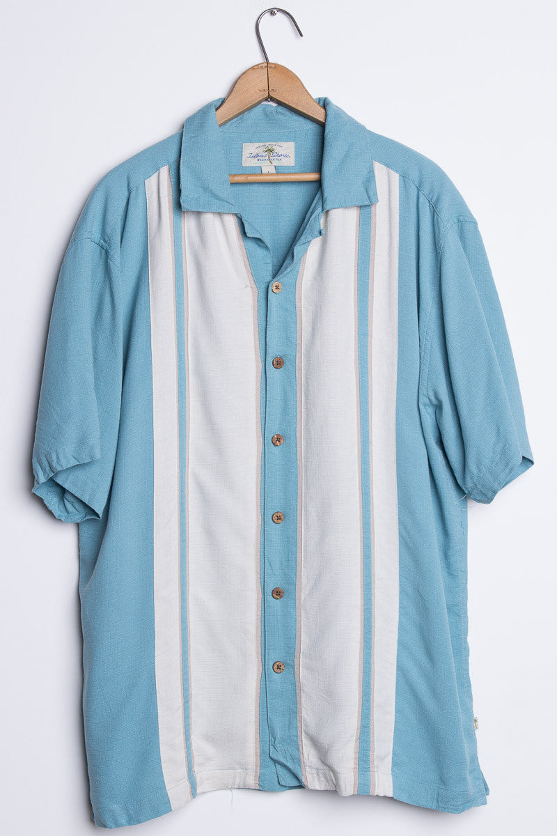 Blue Bowling Stripe Vintage Hawaiian
