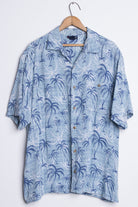 Blue Palm Tree Vintage Hawaiian 1