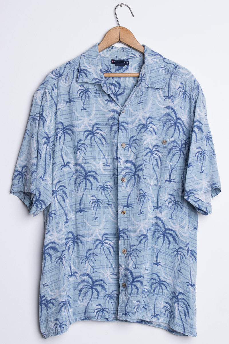 Blue Palm Tree Vintage Hawaiian 1
