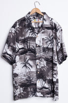 Black Beach Scene Vintage Hawaiian