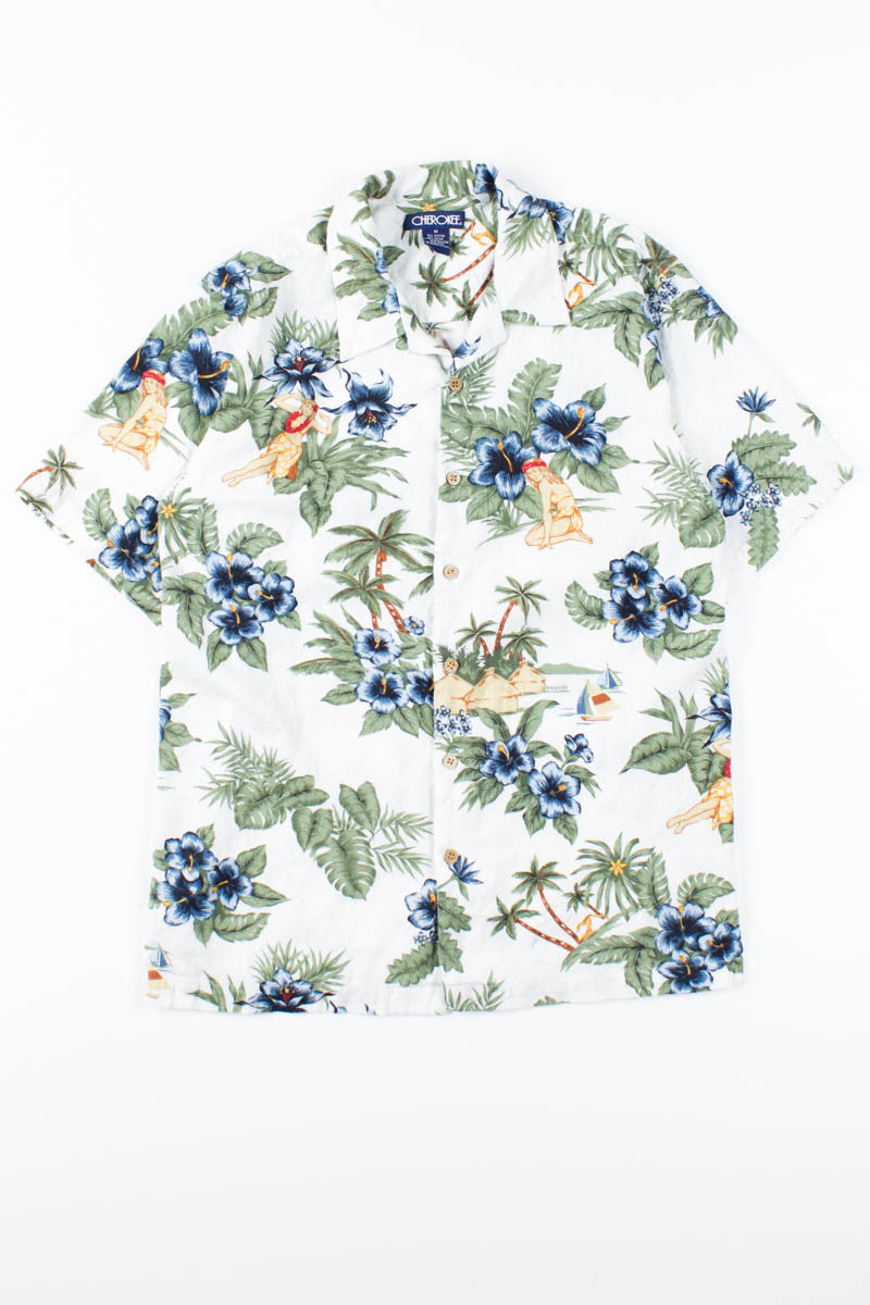 Hibiscus and Woman Vintage Hawaiian