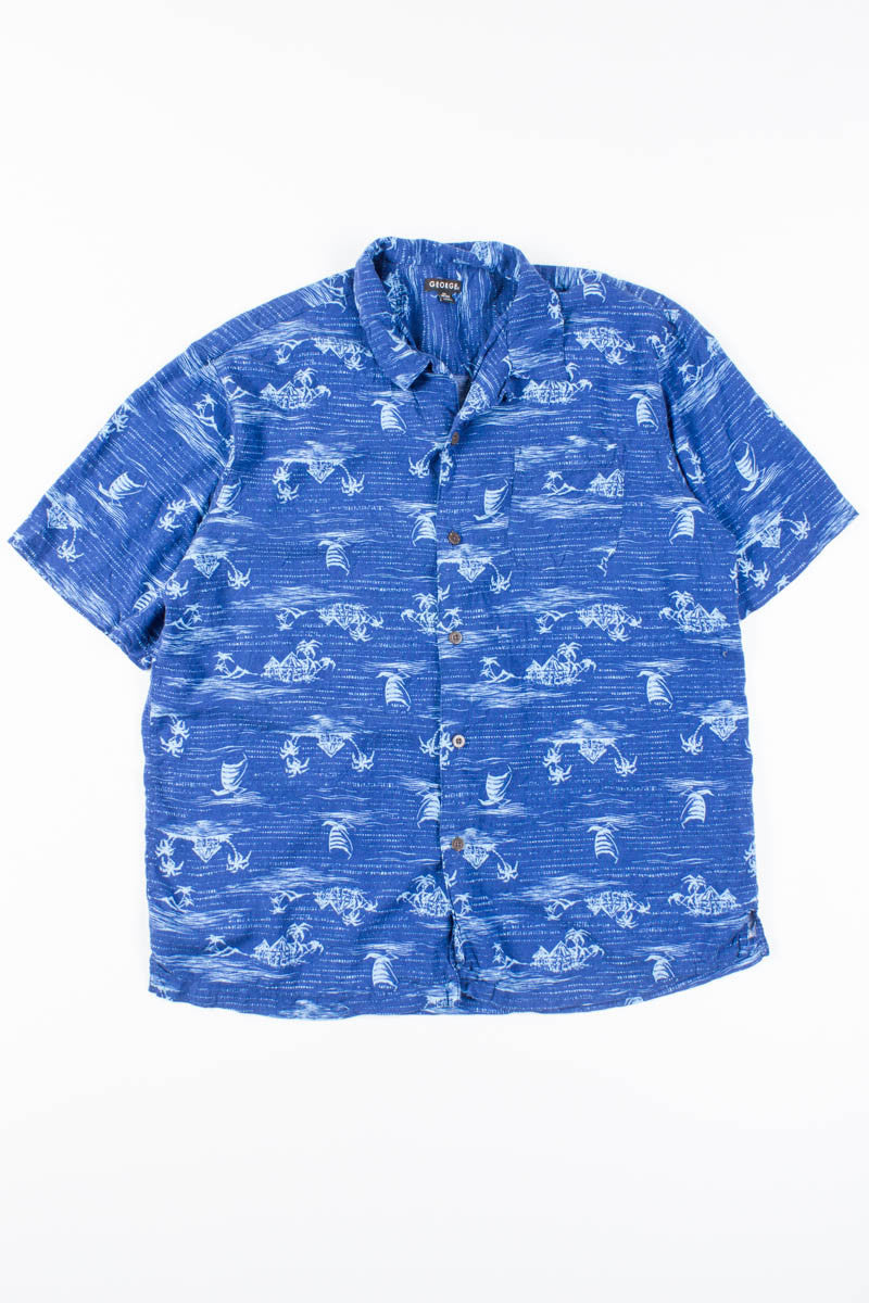 Blue Patterned Vintage Hawaiian