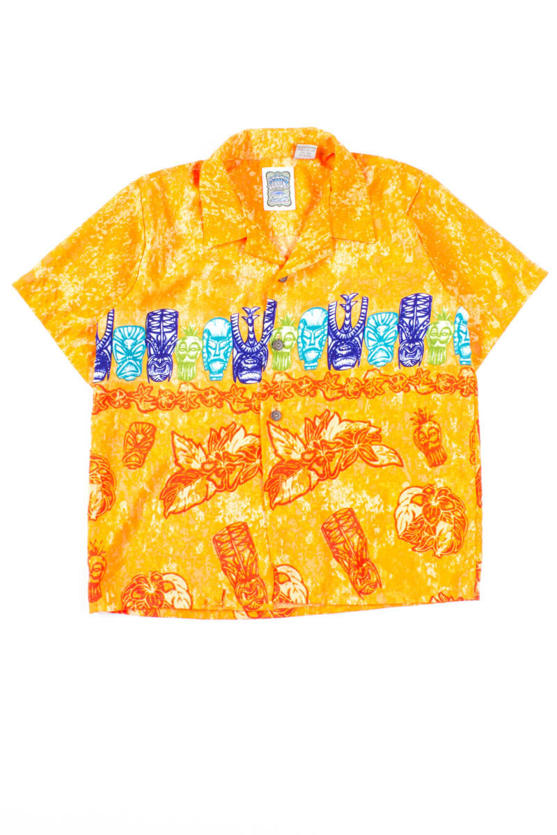 Orange Tiki Vintage Hawaiian
