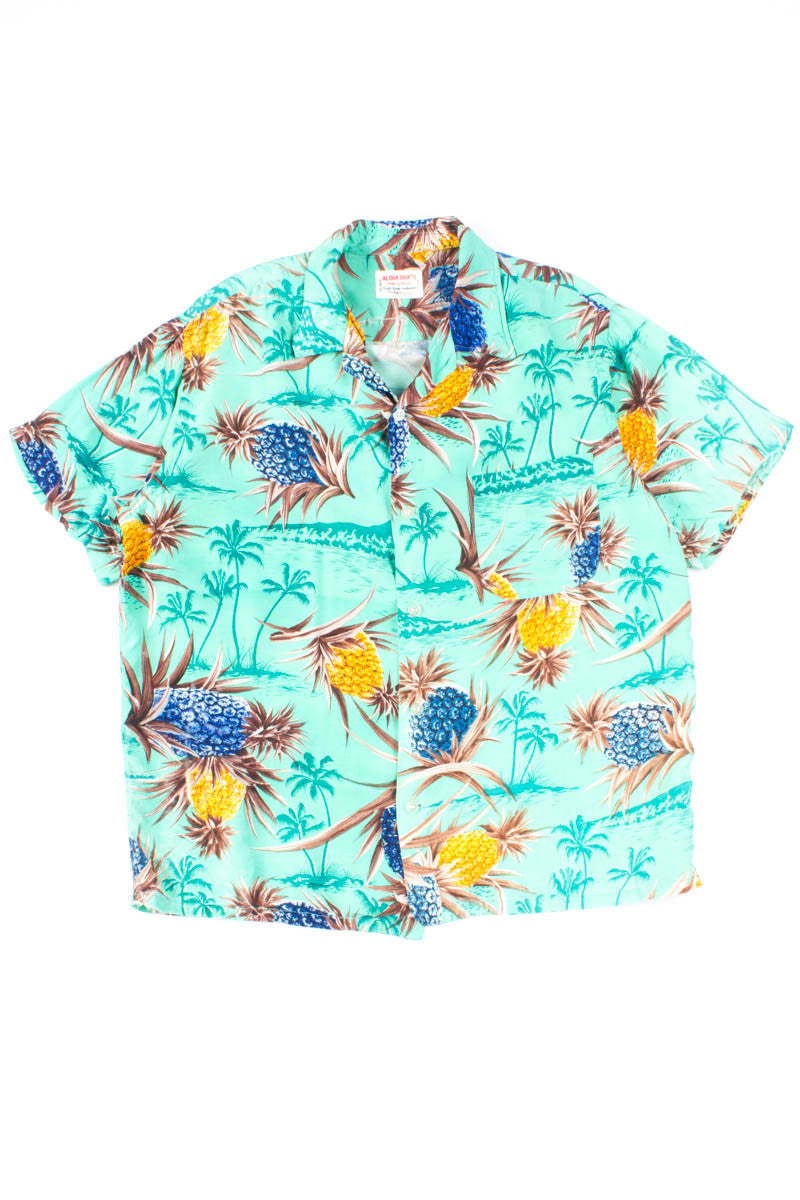 Blue Pineapples Vintage Hawaiian