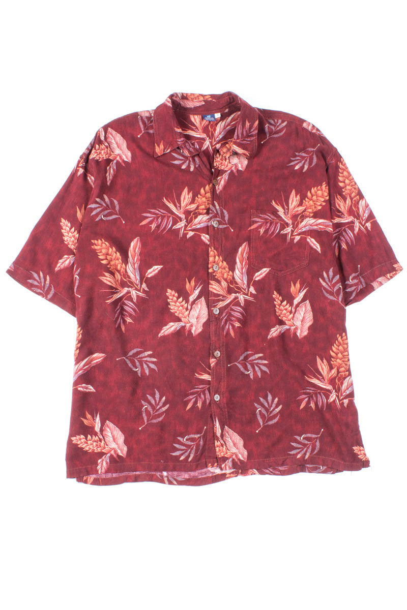 Burgundy Hibiscus Vintage Hawaiian