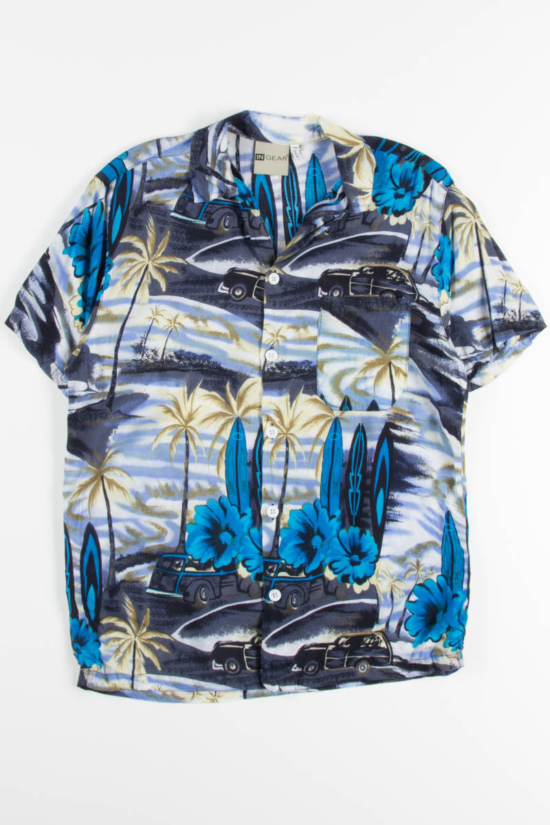 Blue Surfboard Vintage Hawaiian 2
