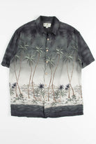Grey Beach Scene Vintage Hawaiian 1