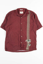 Burgundy Striped Vintage Hawaiian
