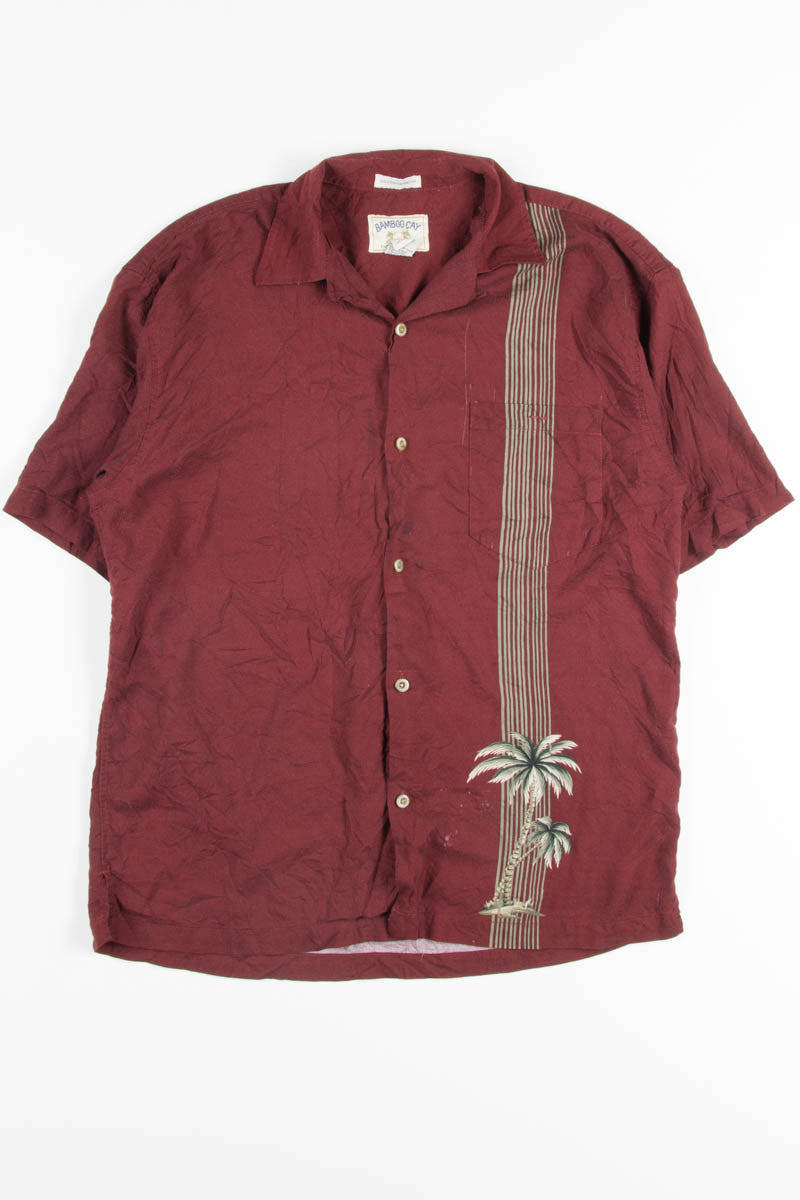 Burgundy Striped Vintage Hawaiian