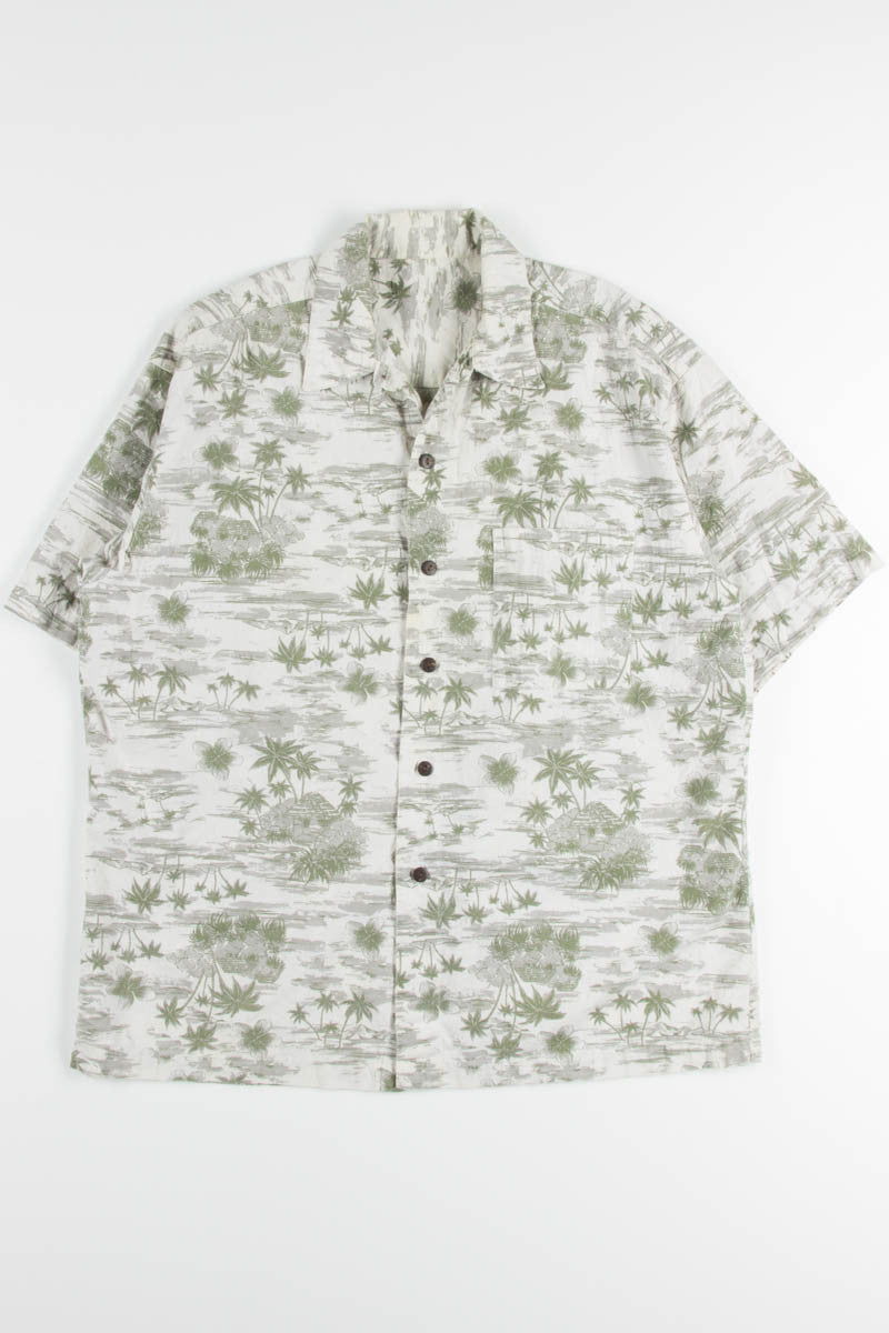Grey Beach Scene Vintage Hawaiian