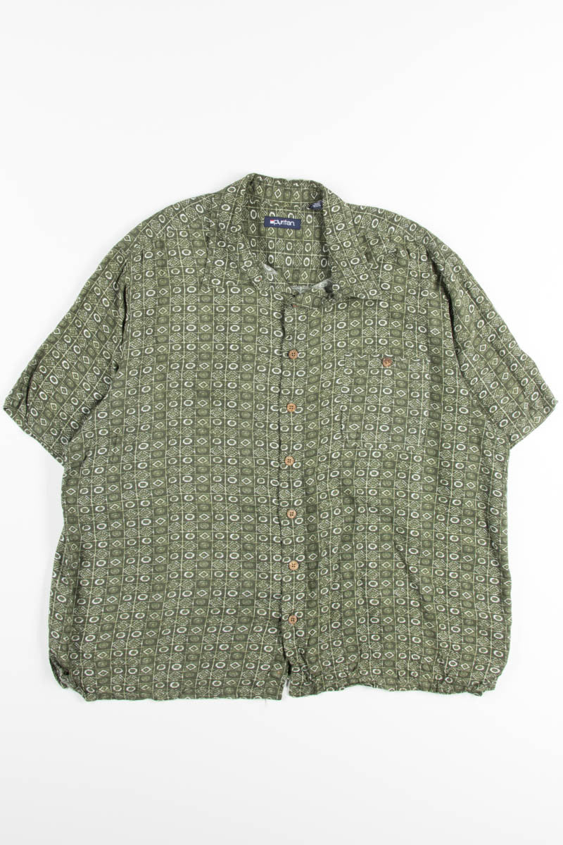 Green Checkered Vintage Button up Shirt 1
