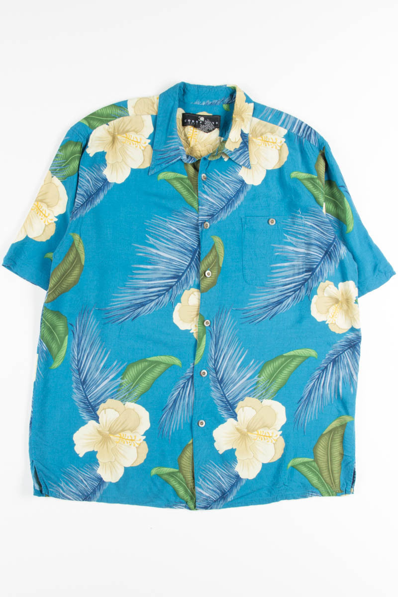 Teal Floral Vintage Hawaiian