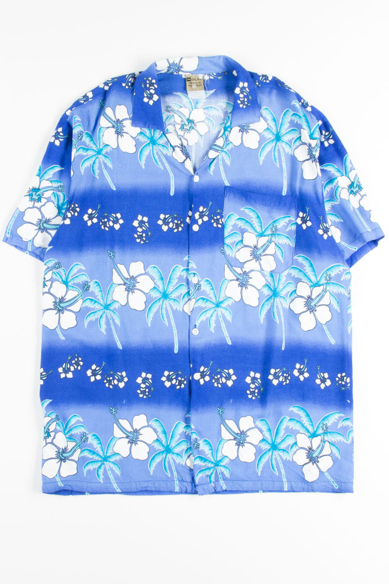 Blue Floral Vintge Hawaiian