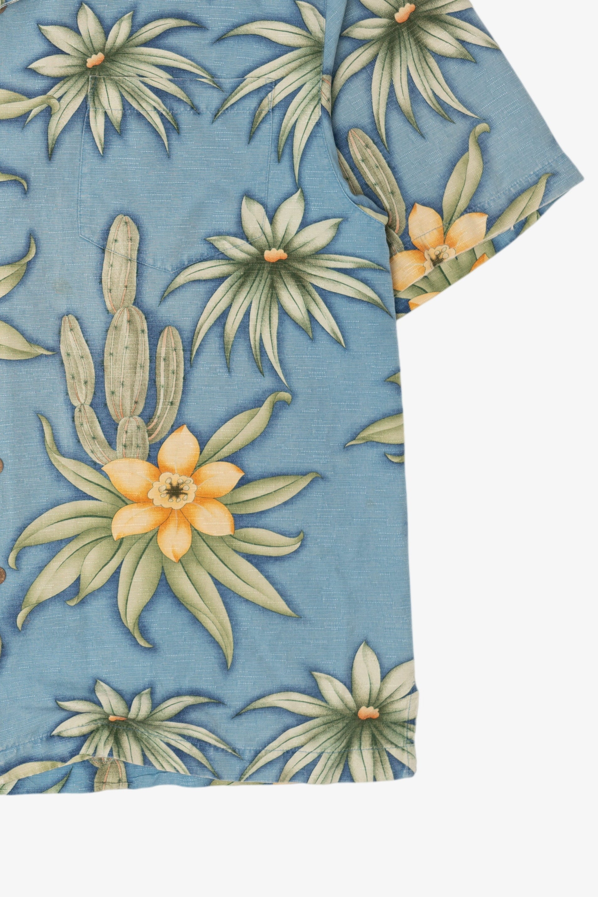 Vintage Light Blue Montego Mon' Silk Hawaiian Button Up Shirt (1990s)