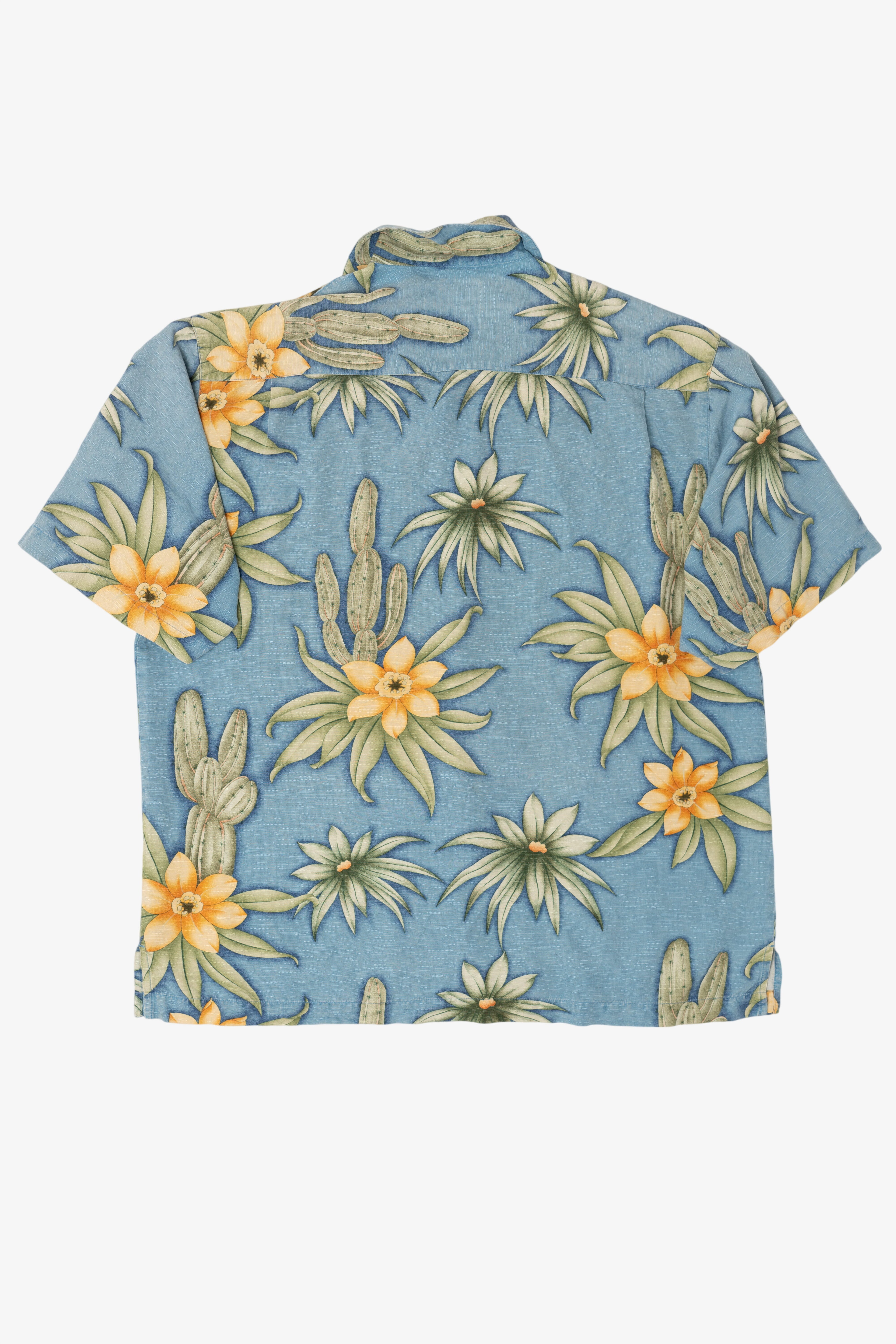 Vintage Light Blue Montego Mon' Silk Hawaiian Button Up Shirt (1990s)